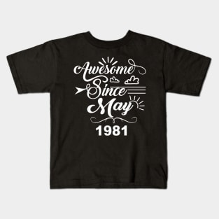 39th Birthday Gifts Awesome Since May 1981 Kids T-Shirt